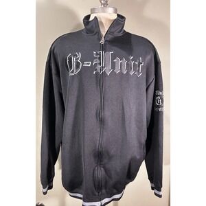 Vtg G Unit Sweatshirt Mens Sz 2XL Full Zip Black Y2K Hip Hop Streetwear 50 Cent